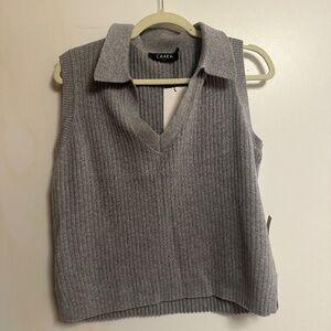 NWT Cashmere Grey Knit Sweater Vest